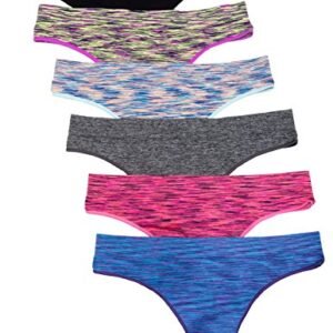 6 Pack Kalon Women's Nylon Spandex Thong Underwear