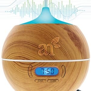 ArtNaturals Essential Oil Diffuser and Humidifier with Bluetooth Speaker Clock and Alarm - Electric Cool Mist Aromatherapy for Office/Home/Bedroom/Baby Room 7 Color LED Lights, 400 mL